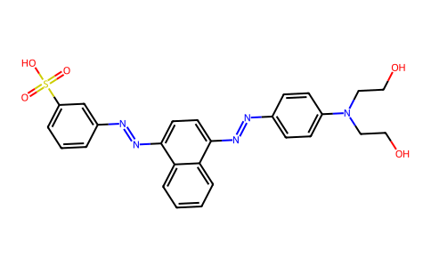 m-((4-((4-(Bis(2-hydroxyethyl)amino)phenyl)azo)-1-naphthyl)azo)benzenesulphonic acid 58764-34-4